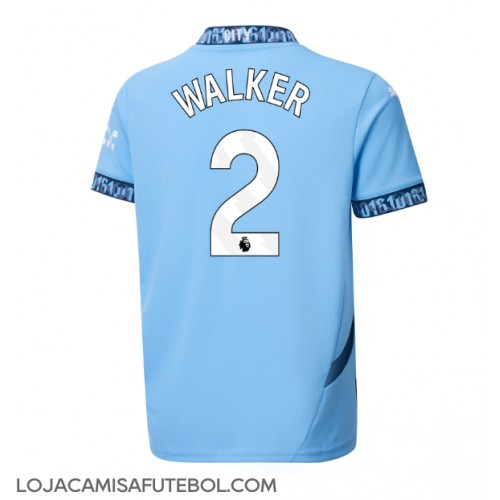 Camisa de Futebol Manchester City Kyle Walker #2 Equipamento Principal 2024-25 Manga Curta